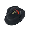 Trilby Hat med Fjer – Anton i sort – trilby hat set forfra