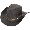 Cowboyhat i Læder – Wayne i sort – cowboyhat set fra siden