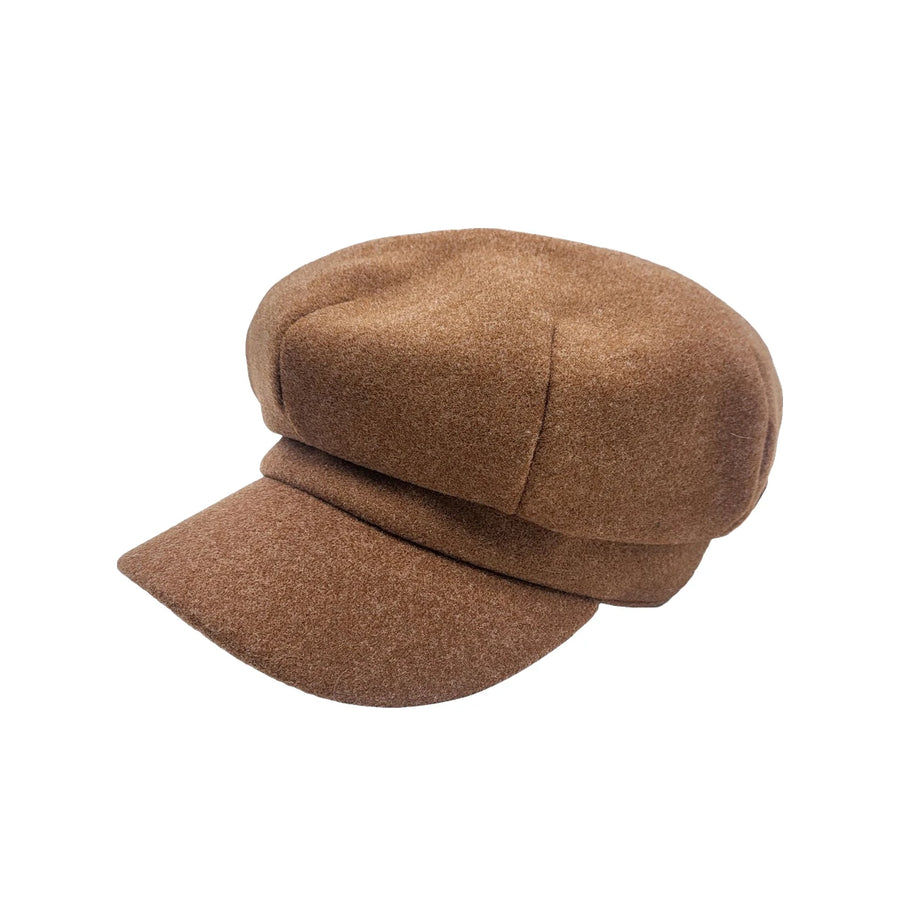 Newsboy i Uldblanding i brun set forfra