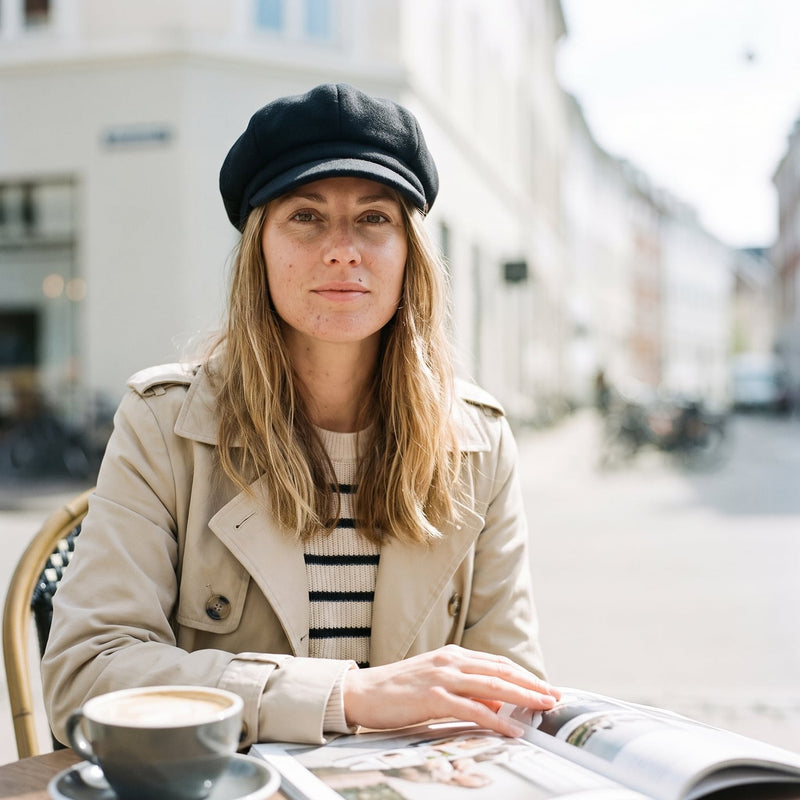 Bakerboy kasket – Vincent livsstil – kvinde på café
