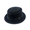 Pork Pie Hat i Uldfilt – Leonard i sort – set forfra