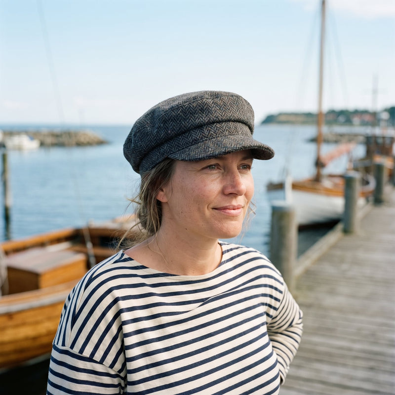 Kasket – Pelle livsstil – kvinde ved havnen